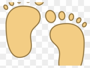 Illustration of two tan baby footprints with small toe prints above, on transparent background.