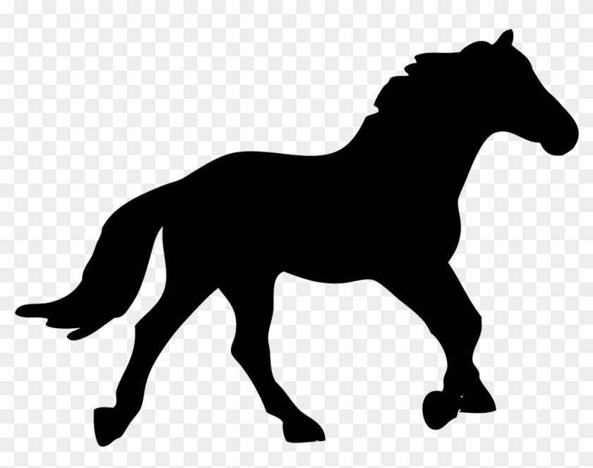 Black silhouette of a walking horse on transparent background