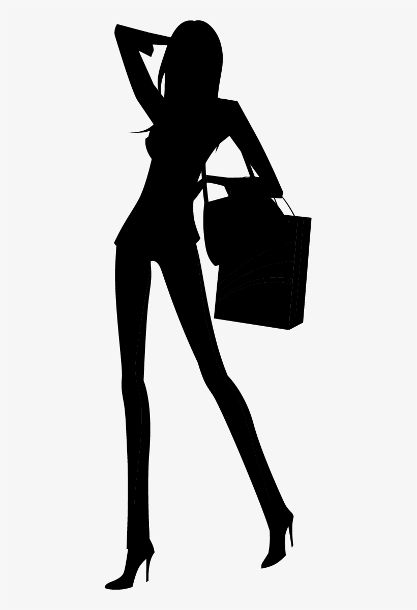 Fashionable Shopping Silhouette - Elegant Vector Illustration
