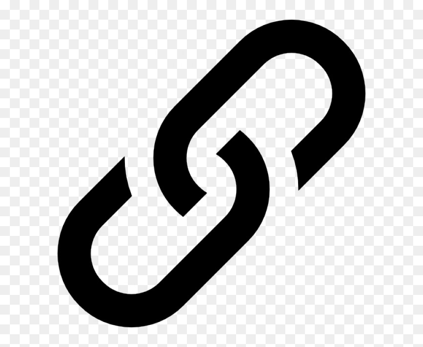 Black chain link icon symbolizing hyperlink or connection on transparent background