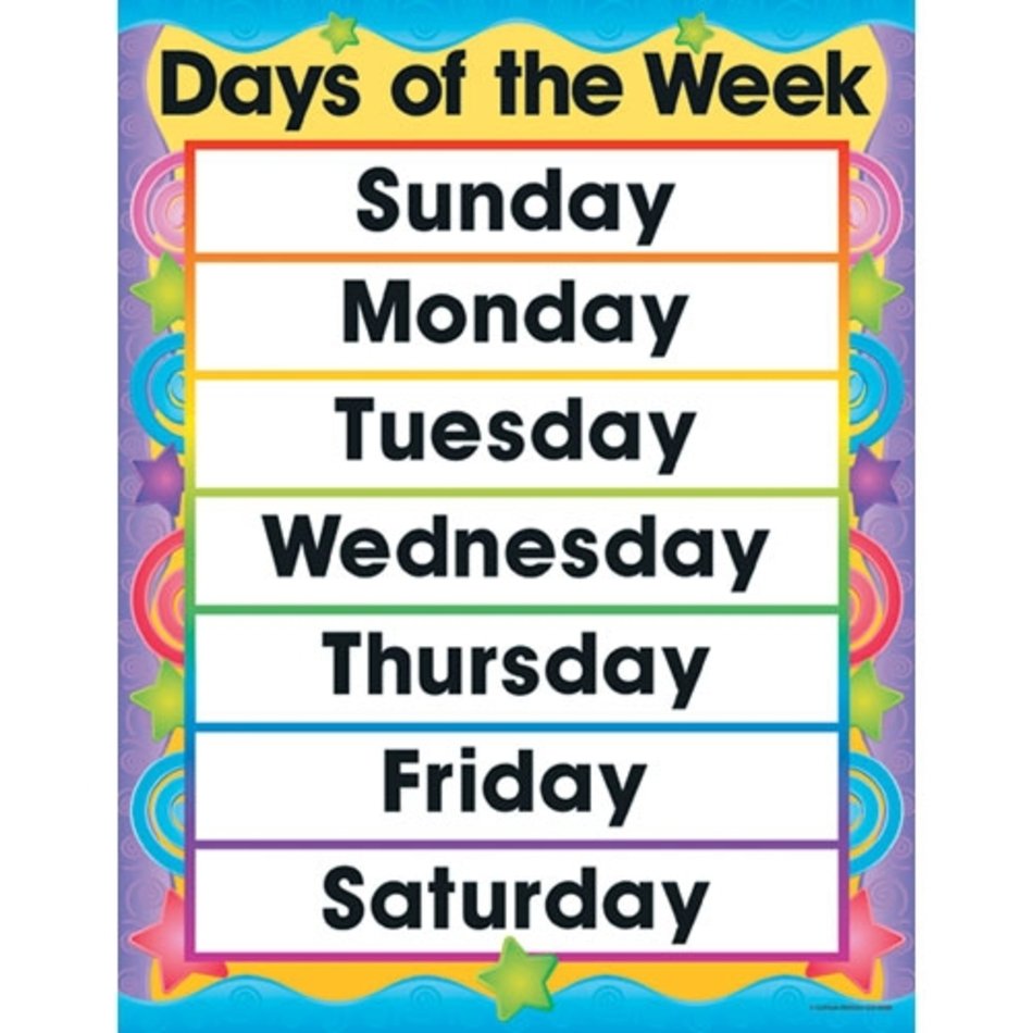 free days of the week clipart