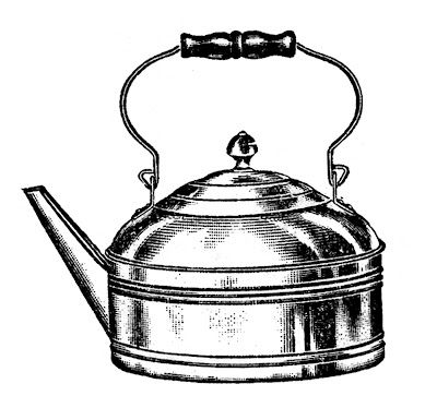 Classic Vintage Kettle Illustration - Free Stock Image for Culinary & Historical Content