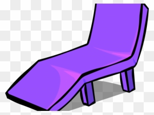 Purple cartoon-style chaise lounge chair with simple legs and clean lines on transparent background.