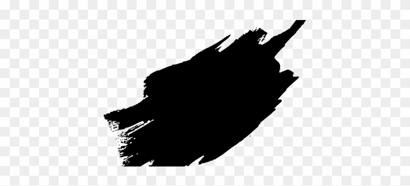 Bold black brushstroke on transparent background, dynamic diagonal stroke with textured edges.