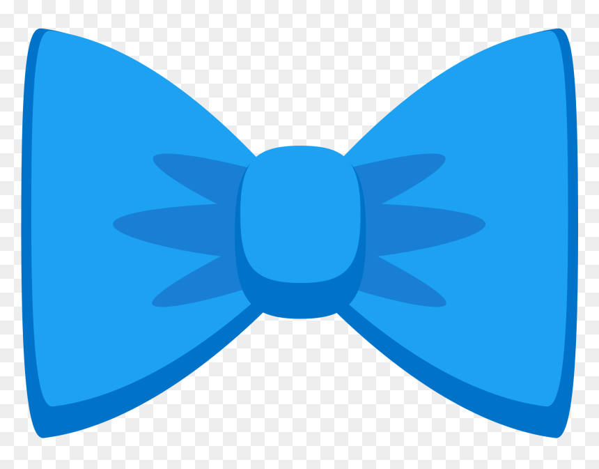 Blue bow tie icon with layered ribbon design on transparent background.