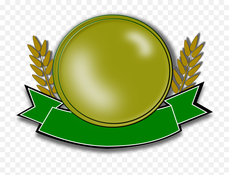 Premium Agricultural Certification Emblem - Green Ribbon & Wheat Design