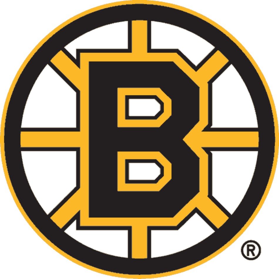 Boston Bruins NHL team logo featuring a black "B" with yellow accents inside a circular hockey puck design.