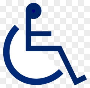 Blue International Symbol of Access (wheelchair icon) on transparent background.