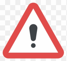 Red triangular warning sign with black exclamation mark on white background, indicating caution or hazard.