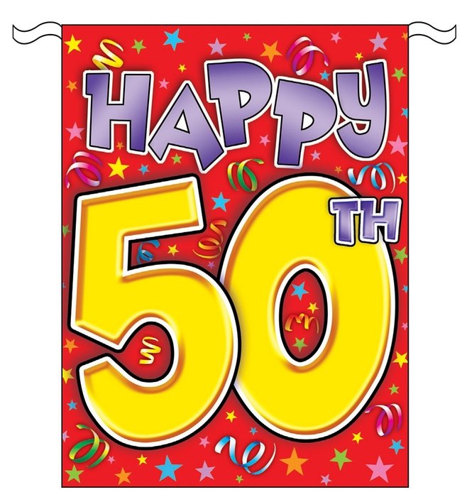 Happy 50th Birthday Banner - Festive Celebration Decoration