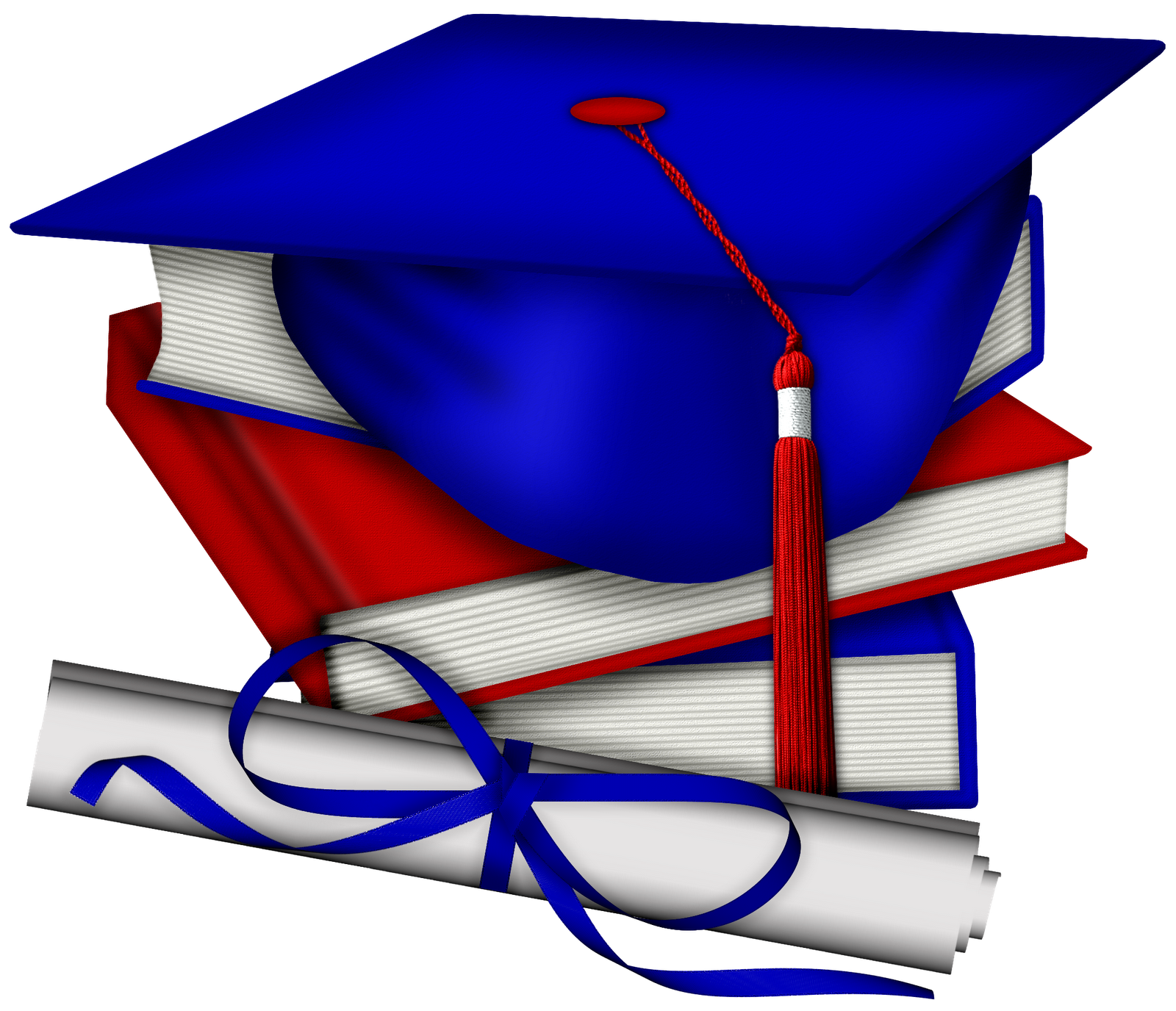 Graduation Cap, Books, and Diploma - Symbol of Academic Achievement