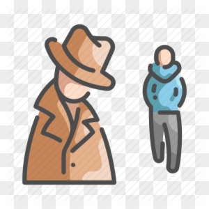 Detective and Civilian Icon - Privacy, Surveillance, and Identity Themes