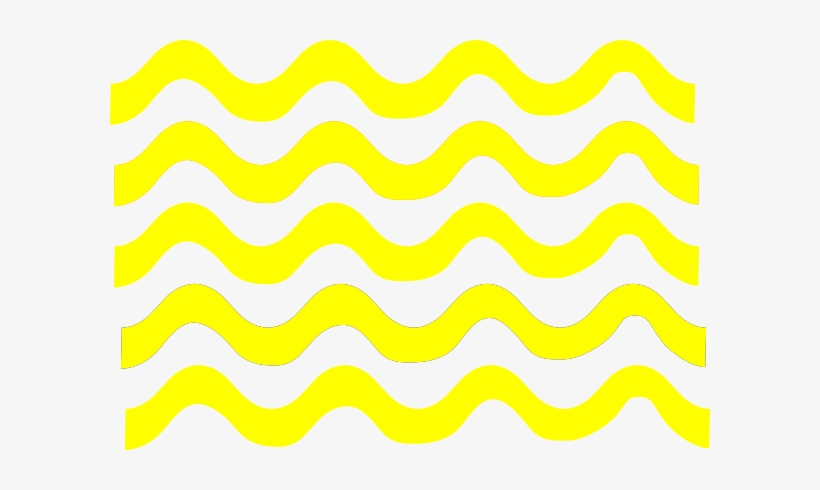 Five horizontal yellow wavy lines on a white background, representing water or fluid motion.
