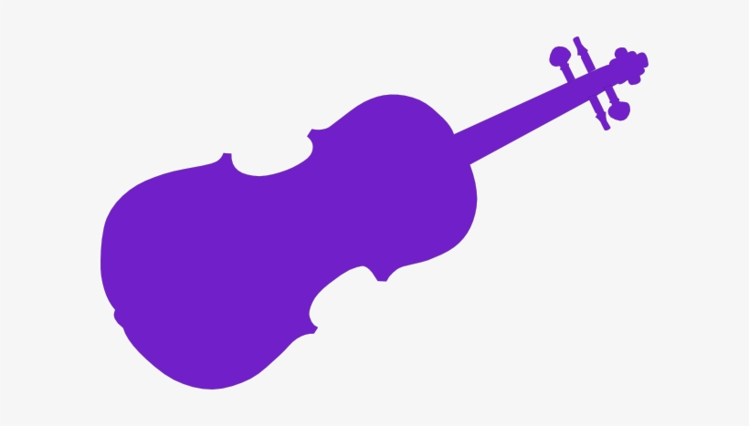 Purple silhouette of a violin on a light background, stylized and minimalist.