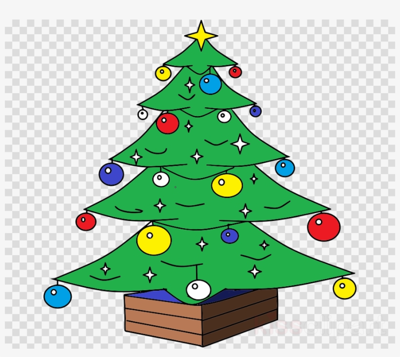 Festive Cartoon Christmas Tree Illustration - Free PNG Download