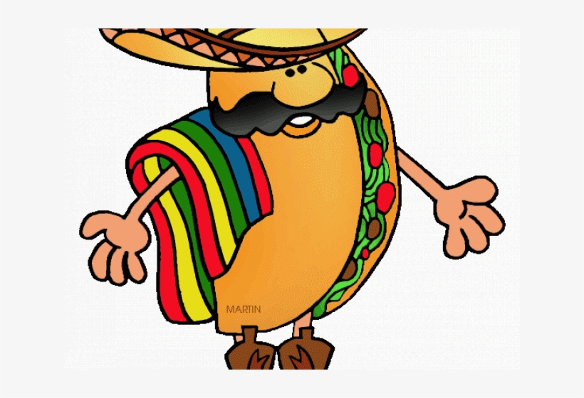 Fun Taco Character Illustration - Mexican Food Mascot Clipart