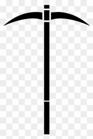 Black silhouette of a pickaxe with a straight handle and dual curved blades on a transparent background.