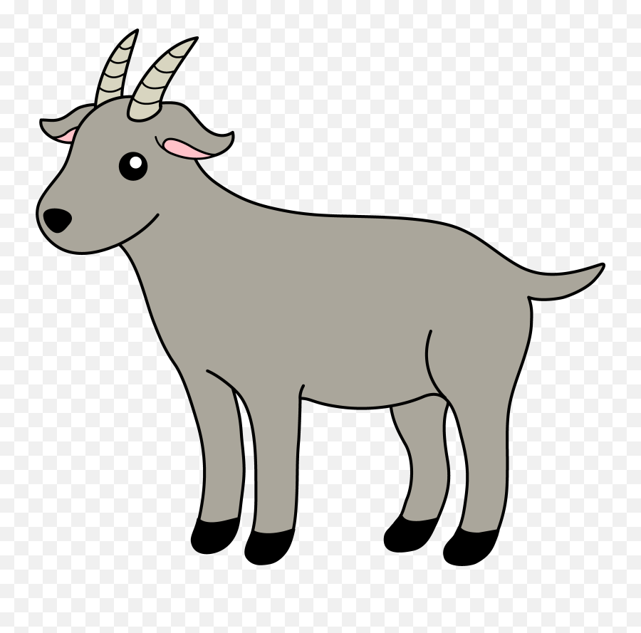 Happy cartoon goat. Vector clip art illustration with simple - Clip Art ...