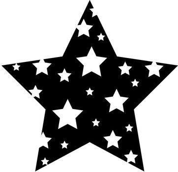 Clip Art Illustration of a gold star with a piece of film strip