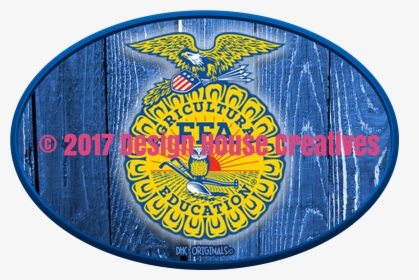 FFA Logo - Future Farmers of America Emblem on Rustic Blue Wood Background