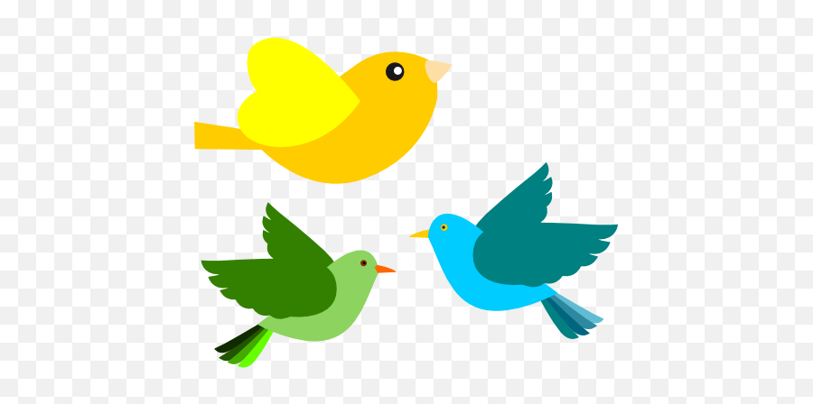 Colorful Flying Birds Clipart - Free PNG Download for Creative Projects