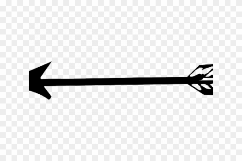 Black silhouette of a left-pointing arrow with fletching, on transparent background.