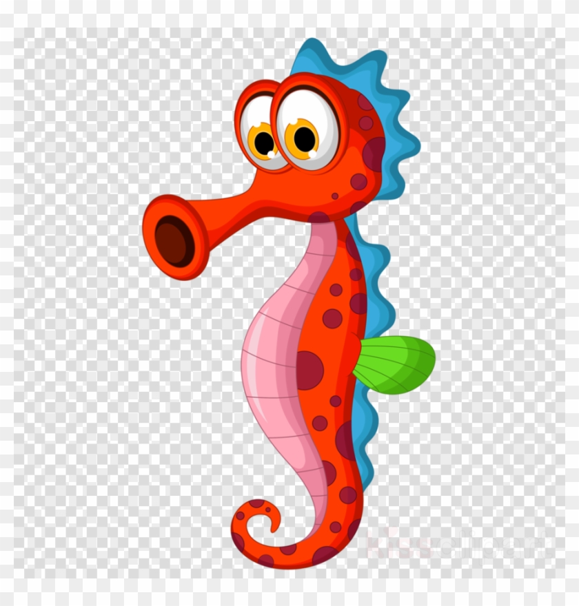 Cute Cartoon Seahorse Illustration - Free PNG Download