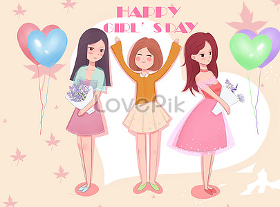 Happy Girl’s Day Celebration Illustration - Free Download & Usage
