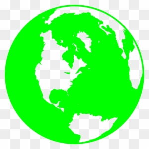 Bright green stylized globe showing the Americas, with transparent background.