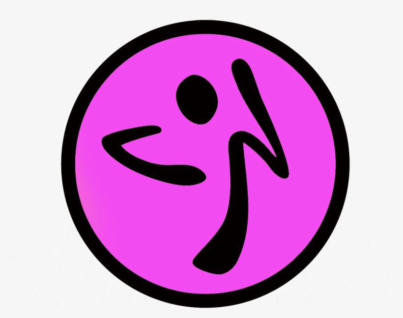 Pink circular logo with black stylized figure in motion, representing fitness or dance activity.