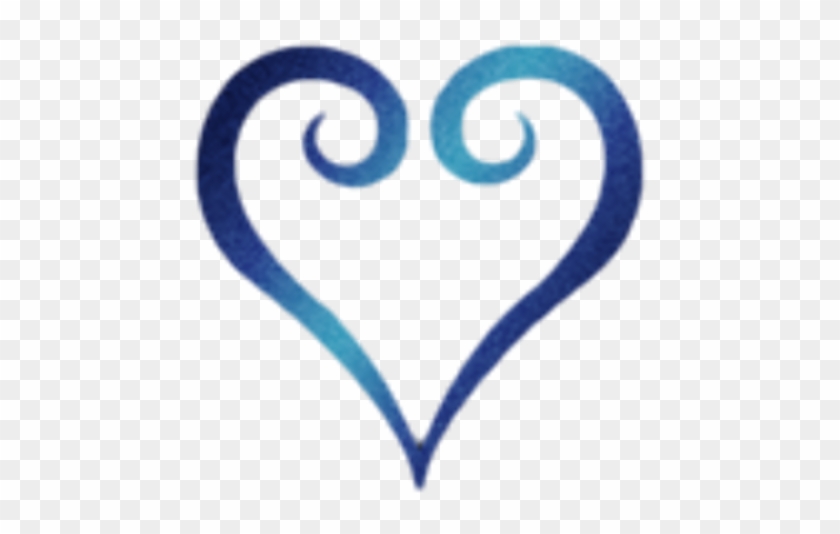 A stylized blue heart logo with elegant swirls at the top lobes, rendered in watercolor gradient from deep navy to sky blue.