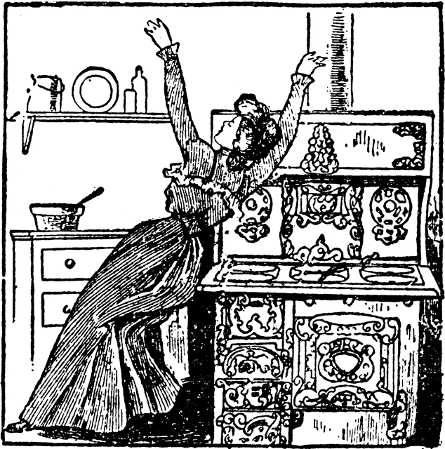 Vintage Kitchen Illustration - 19th Century Domestic Scene
