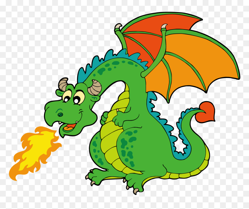 Cute Fire-Breathing Dragon Clipart - Free Download for Kids’ Content