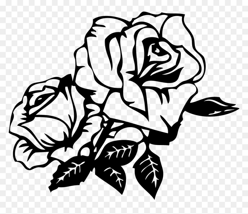 rose black and white - Clip Art Library