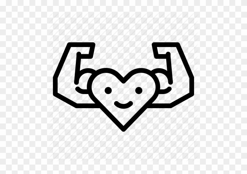 Emotional Strength Icon - Heart with Muscles for Mental Wellness