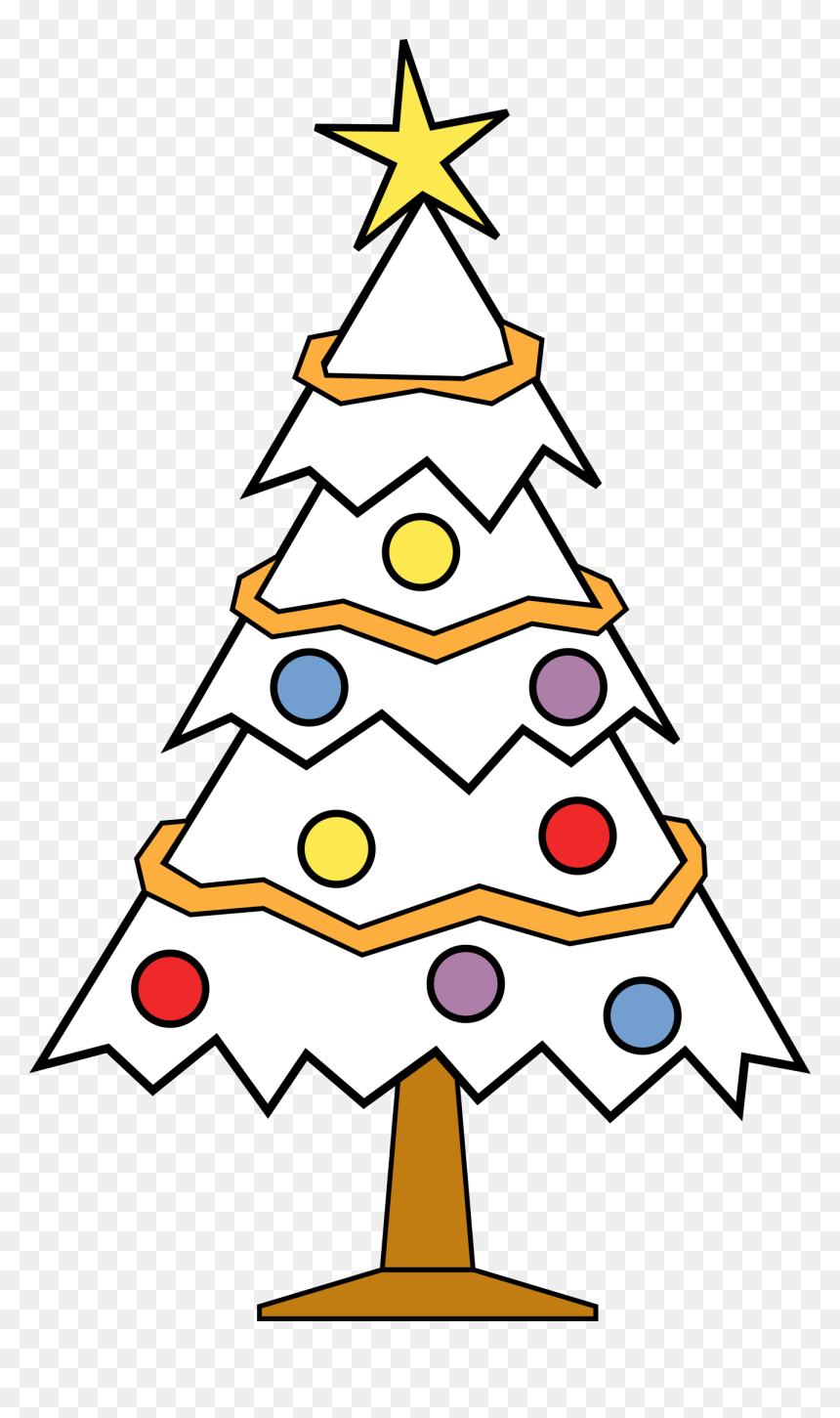 christmas tree black and white - Clip Art Library