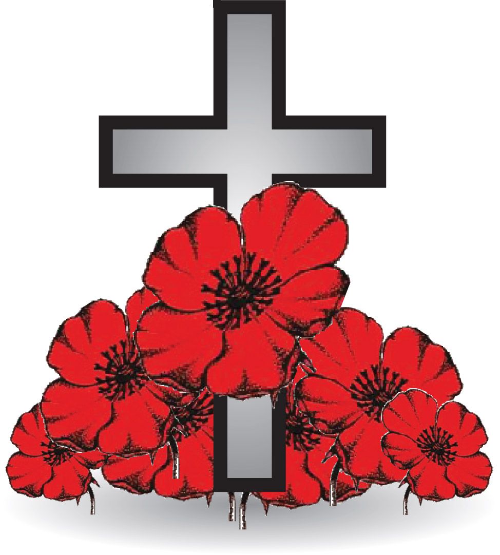 Remembrance Cross with Red Poppies - Symbol of Sacrifice and Honor