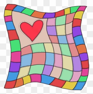 Heartwarming Patchwork Quilt Illustration - Free Clipart for Craft & Love Themes
