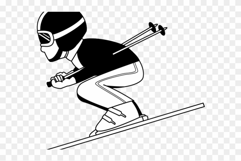 Alpine Skiing Illustration - Dynamic Skier in Action Pose