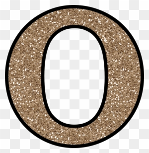 Glittery gold uppercase letter O with black outline on transparent background.