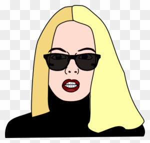 Blonde Woman in Sunglasses - Modern Cartoon Illustration