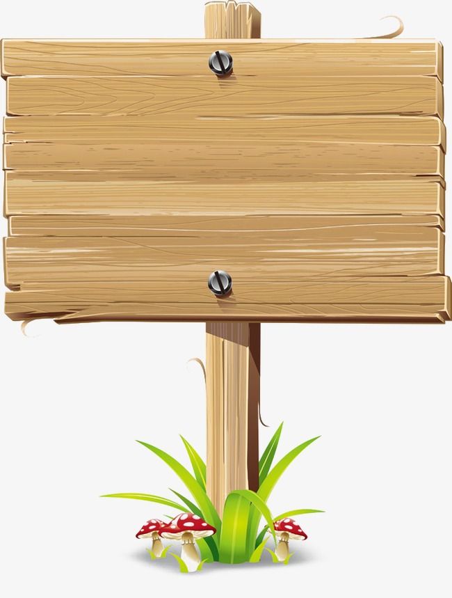Blank Wooden Signpost with Mushrooms - Nature-Themed Illustration