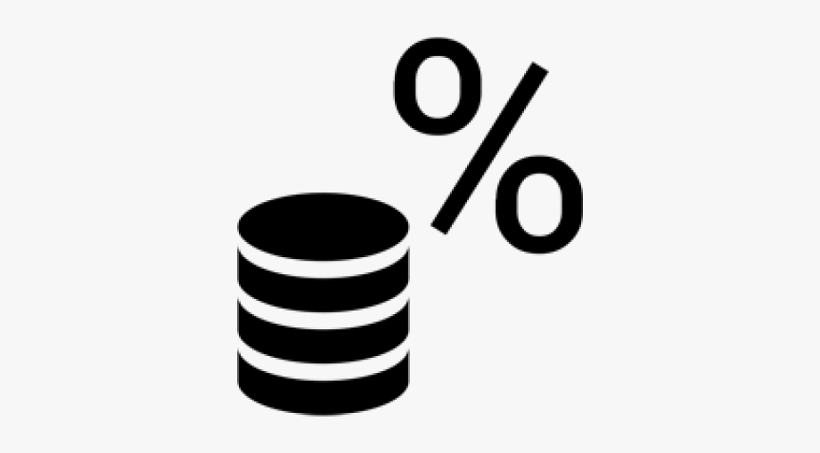 Stack of coins with a percentage symbol, representing financial interest or savings rate.