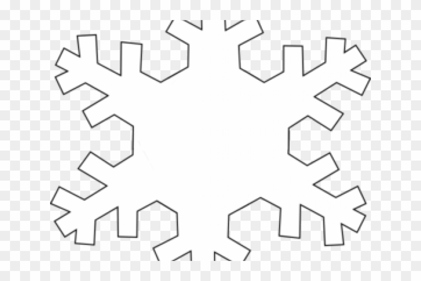 Black outline of a six-pointed snowflake on transparent background, ideal for winter crafts and design projects.