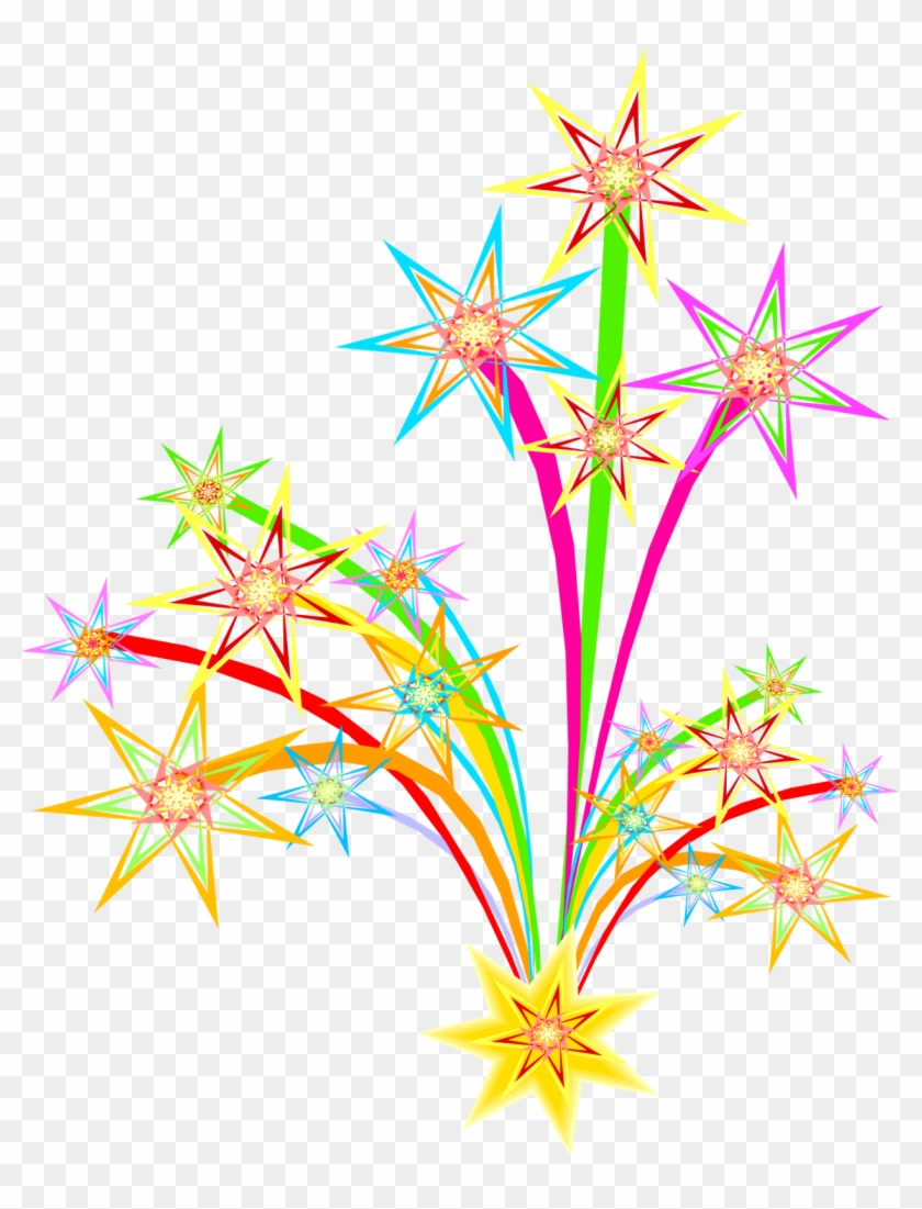 Colorful Star Fireworks Clipart - Free PNG Download for Celebrations