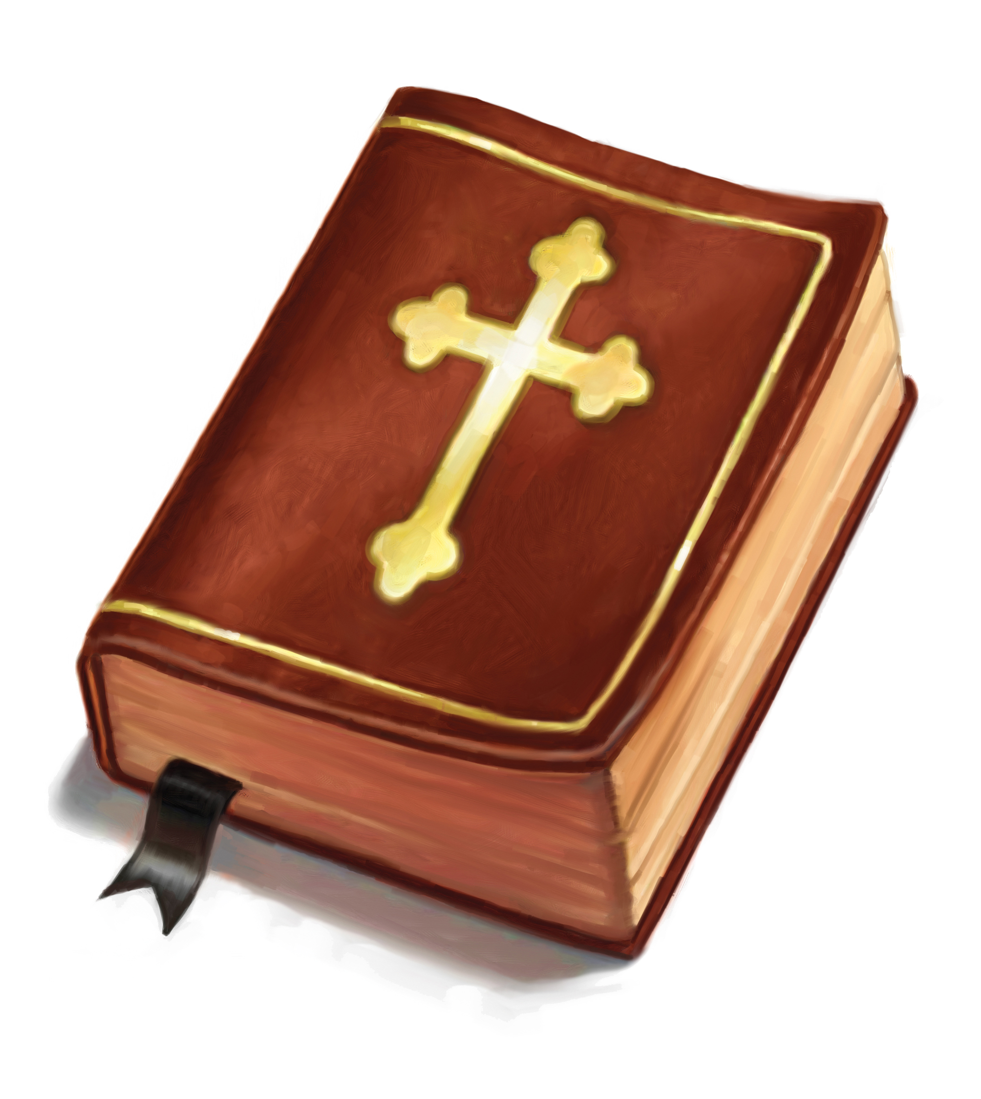 Holy Bible with Golden Cross - Sacred Scripture Illustration