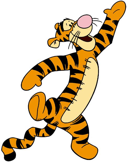 Tigger Jumping Clipart - Classic Disney Character Illustration