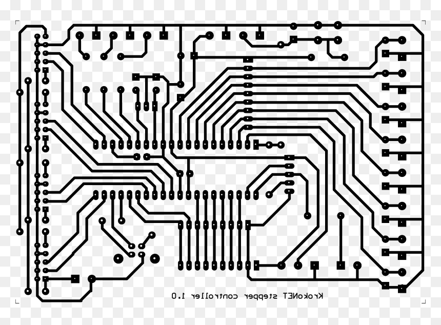 circuit board black and white clipart