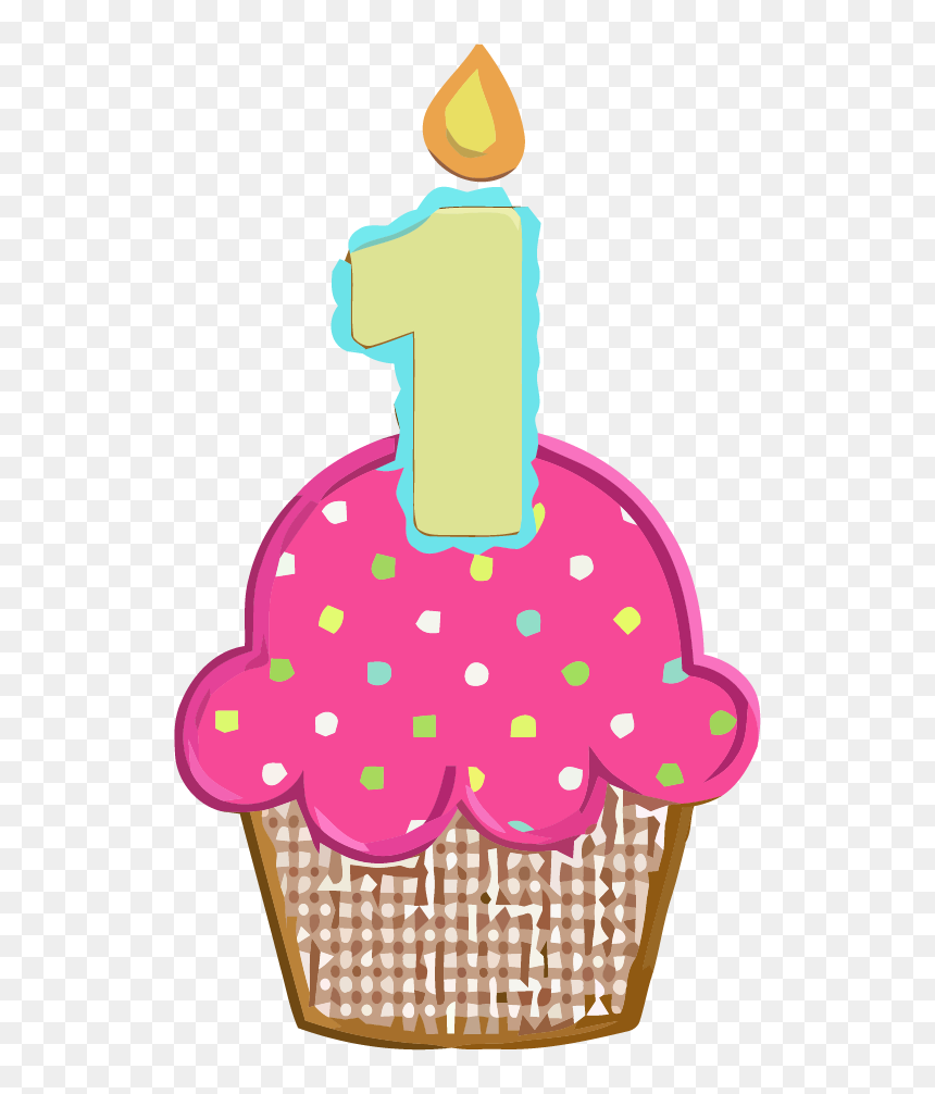 First Birthday Cupcake Clipart - Free Download for Celebrations