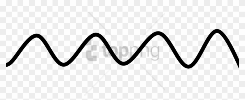 Black sine wave graphic on transparent background, representing periodic oscillation or signal waveform.
